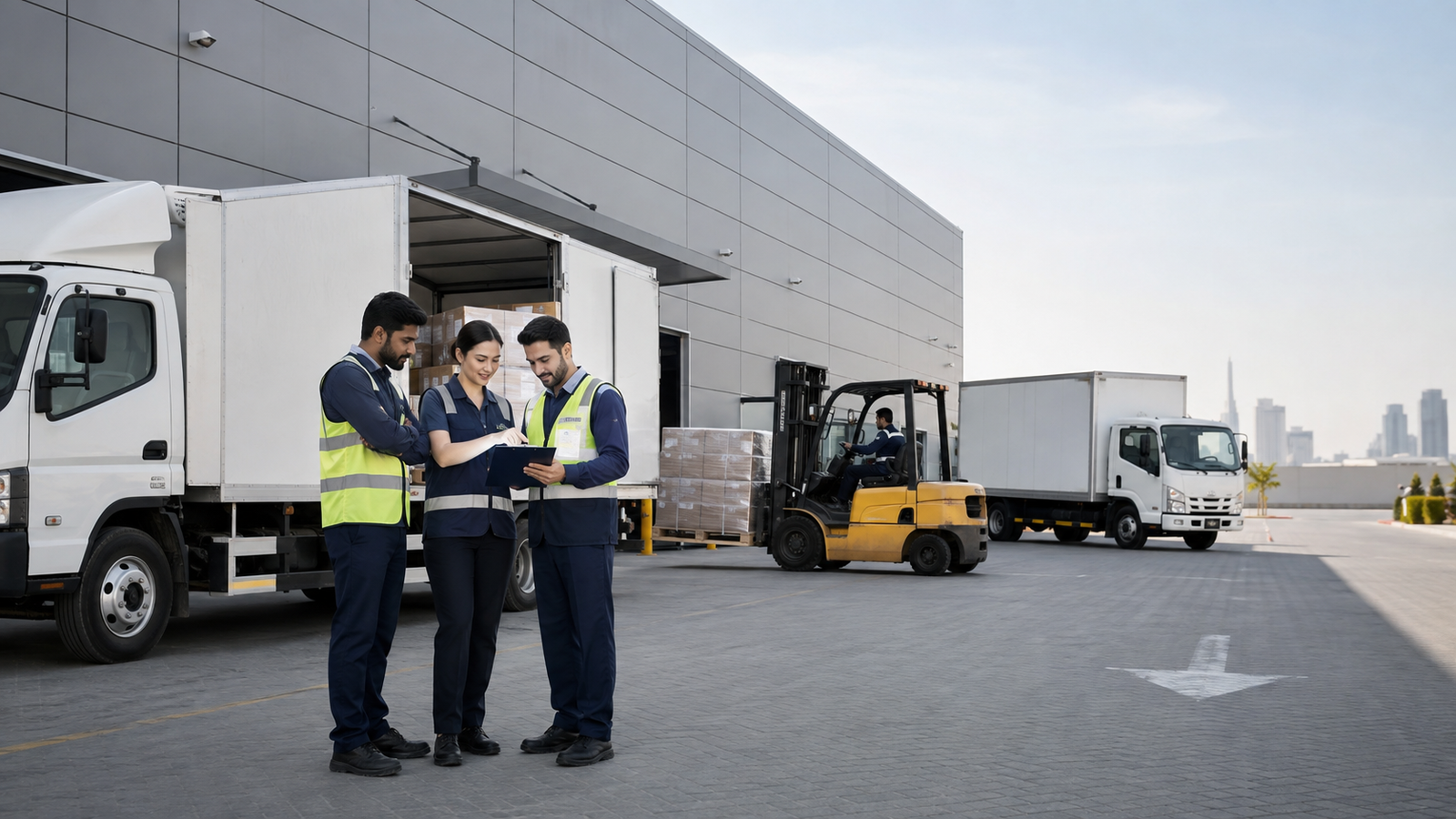 Saeed Noor transport company profile in Dubai showing commercial truck operations