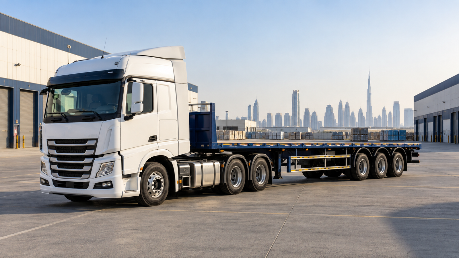 40 feet trailer for large cargo transport in Dubai