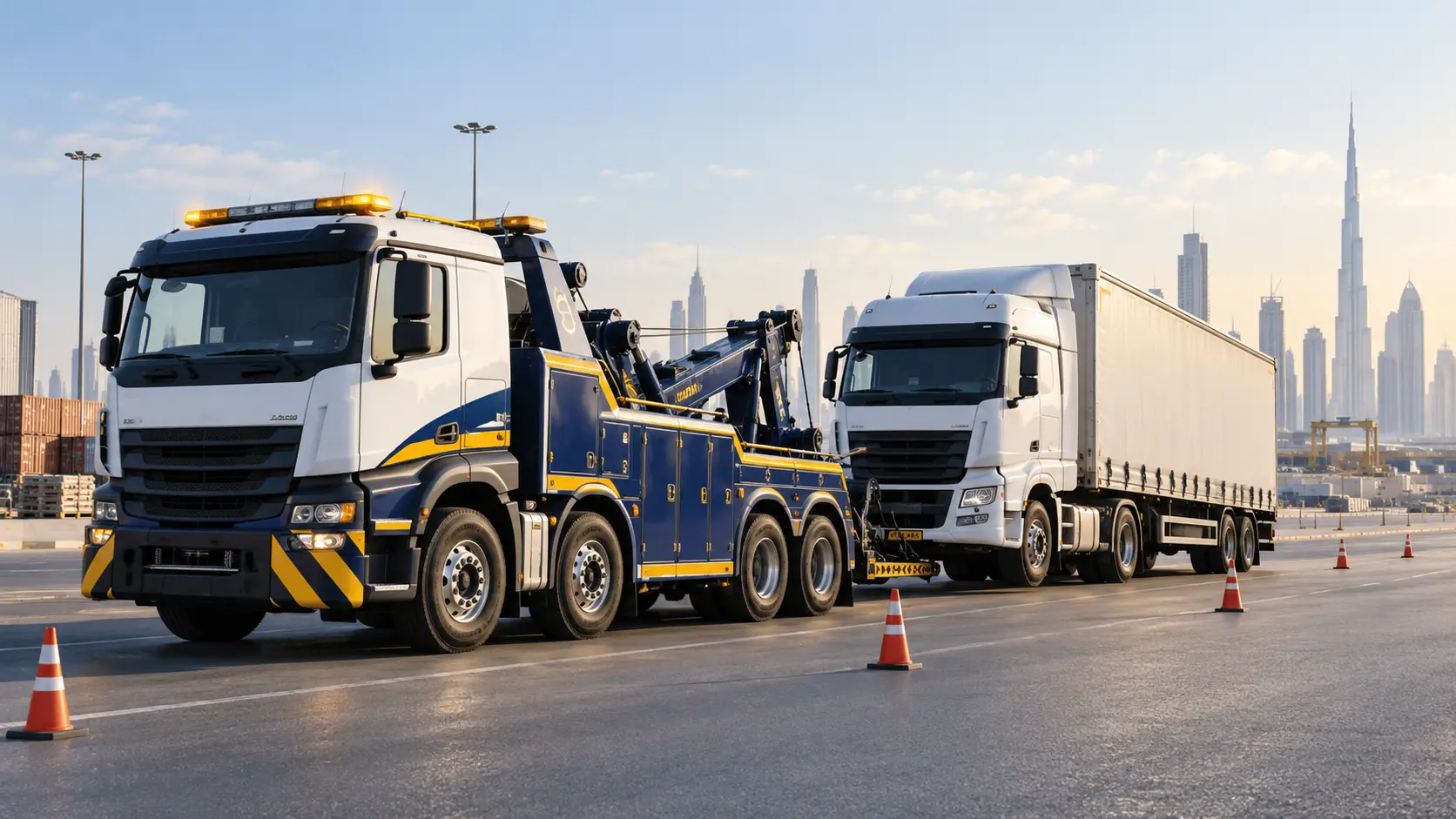 Heavy recovery truck for commercial vehicles in Dubai