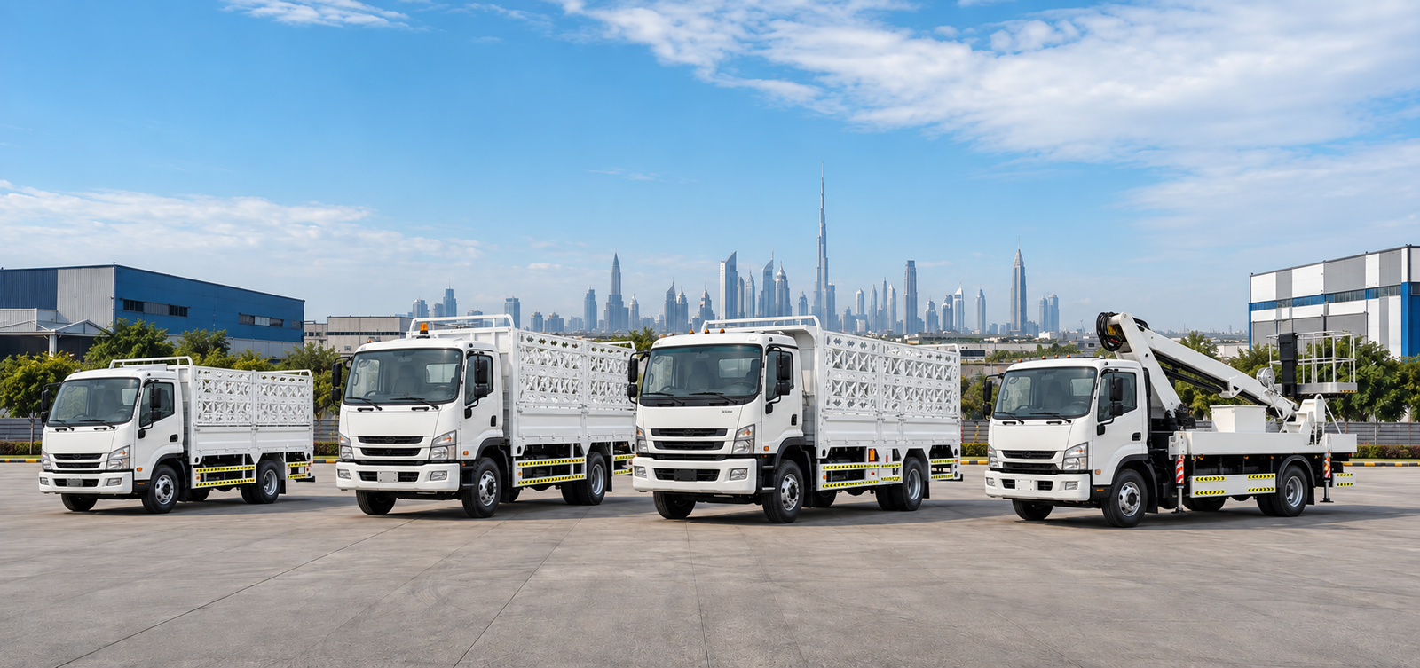 Saeed Noor truck fleet for cargo transport in Dubai